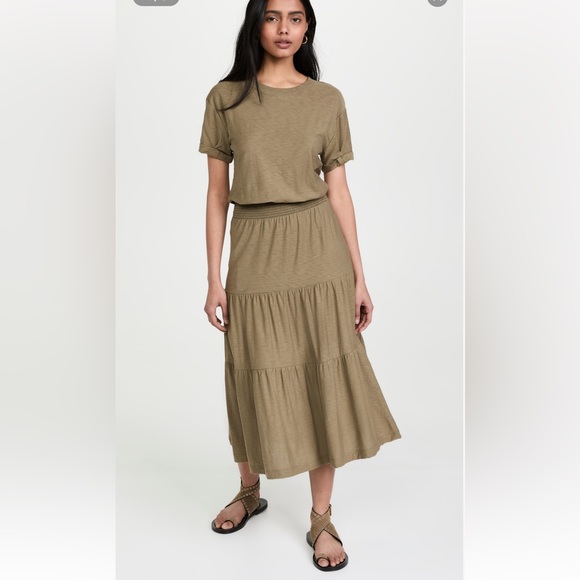 NWT Nation Ltd Martine Casual Peasant Dress in Almond Milk size Small - Picture 1 of 9